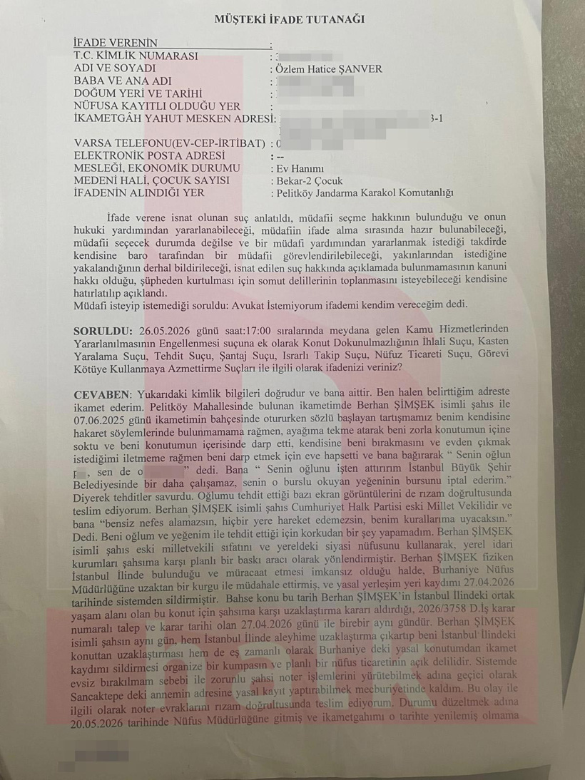 Berhan Şimşek’in darp ettiği kadının ifadesine Halk TV ulaştı: Boğazımı sıktı, tokat attı, eve hapsetti - Resim : 1