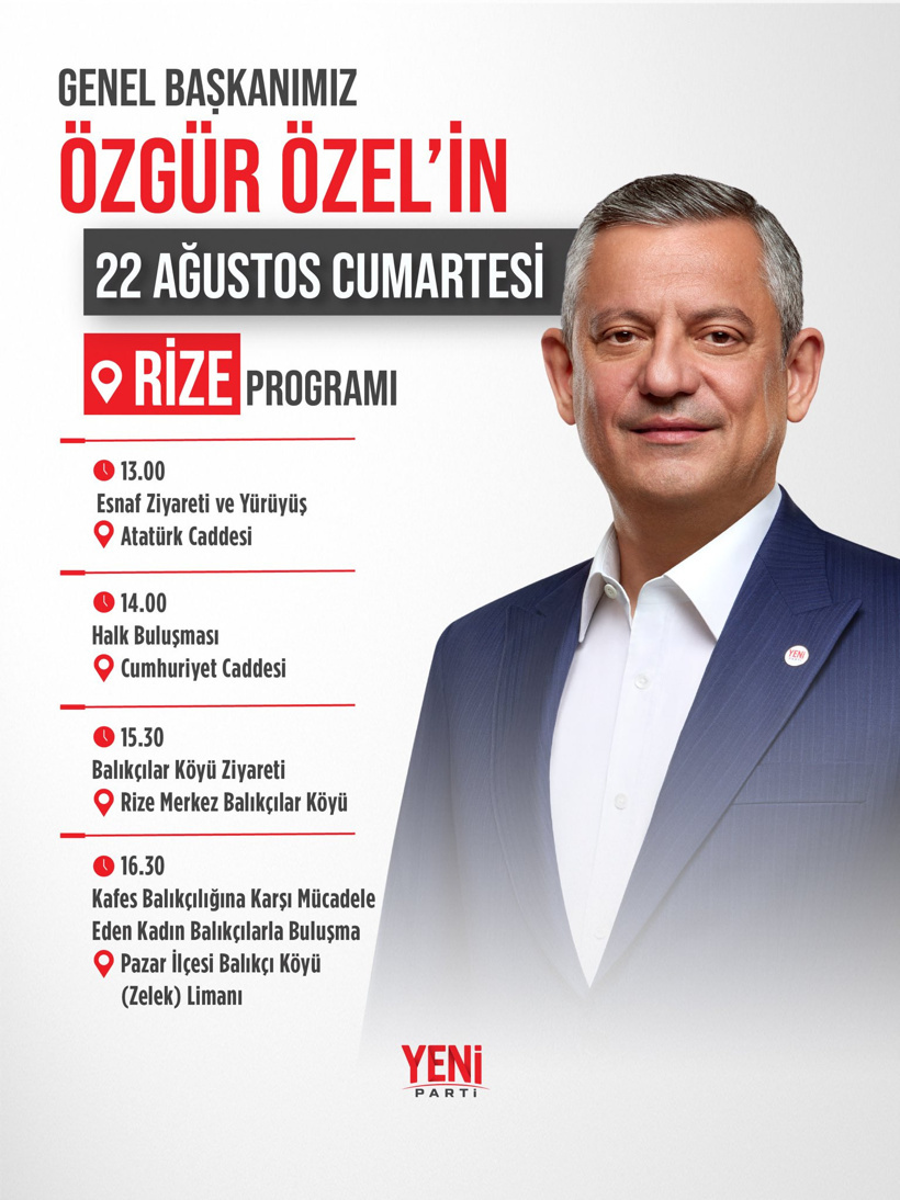 Özgür Özel'in Rize programı belli oldu: Karadeniz çıkarması sürüyor - Resim : 2