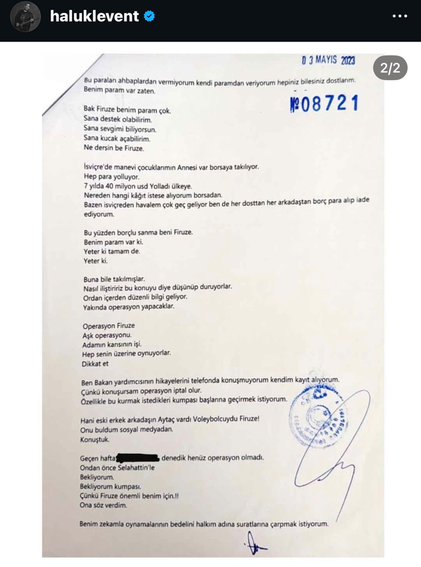 Haluk Levent 'Aklanacağım' dedi, 2023'te yazdığı ve notere onaylattığı şifreli şiiri paylaştı - Resim : 2