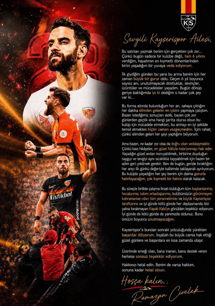 6 yıl boyunca formasını giydiği sarı kırmızılı camiaya duygusal mesajla veda etti - Resim : 2
