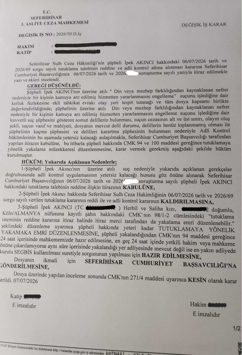 İzmir'de şezlong tartışmasında adli kontrolle serbest bırakılmıştı: Tutuklama kararı çıktı - Resim : 1