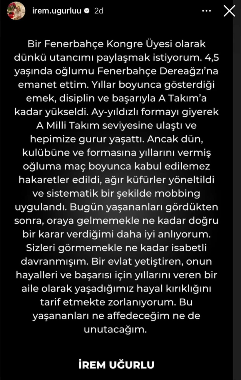 Beşiktaşlı oyuncunun annesinin Fenerbahçe'ye küfür isyanı: Ne affederim ne unuturum - Resim : 1