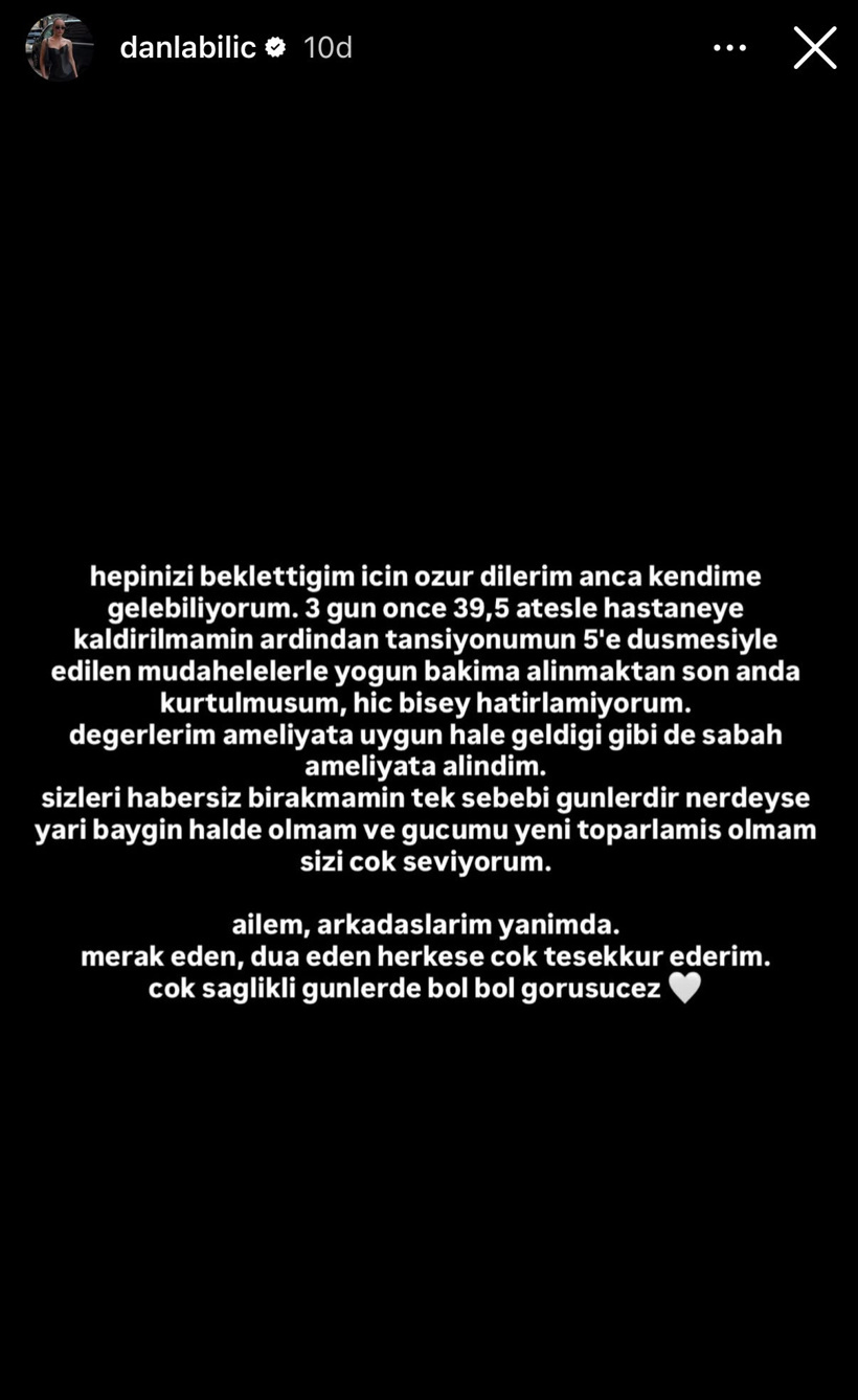 Acil ameliyata alınan Danla Bilic'ten ilk açıklama: Son anda kurtulmuş! - Resim : 3
