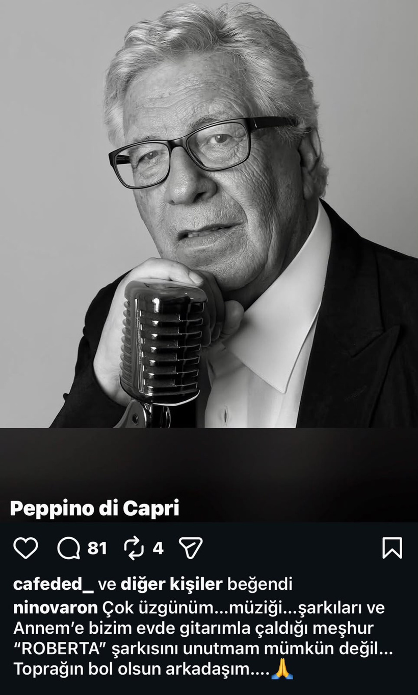 İtalyan müziğinin efsane ismi Peppino di Capri hayatını kaybetti - Resim : 1