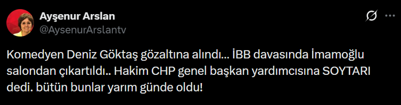 Deniz Göktaş'ın gözaltına alınmasına tepki yağdı! 'Memleket, kahkahaya bile tutanak tutuyor' - Resim : 6