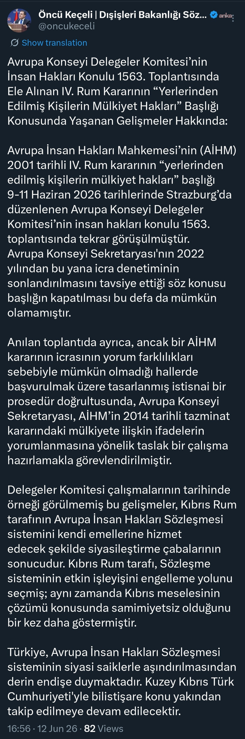 Dışişleri'nden Avrupa Konseyi kararına tepki: Sözleşme sistemi siyasallaştırılıyor - Resim : 3