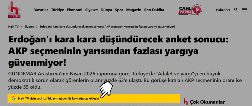 Kontrol artık Google'da değil sizde! Halk TV'yi Tercih Edilen Kaynaklar listesine ekleyin - Resim : 2