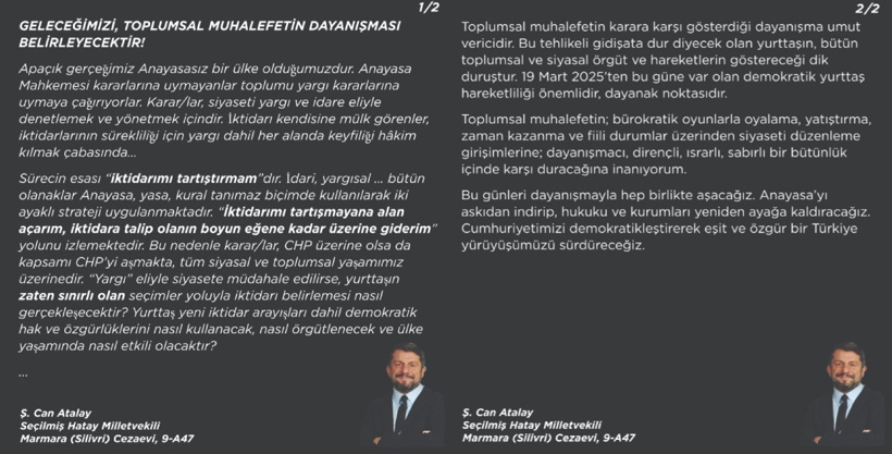 Can Atalay'dan butlana karşı 'toplumsal muhalefet' çağrısı - Resim : 2