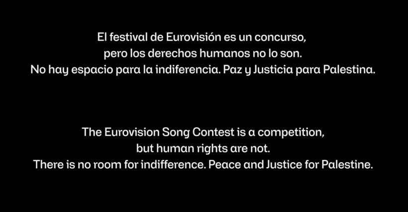 Canlı yayında İsrail protestosu! İspanya devlet kanalı Eurovision'u kararttı - Resim : 1