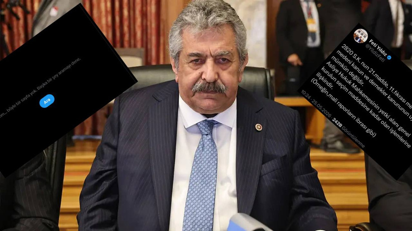 MHP'li Feti Yıldız mutlak butlan paylaşımını sildi! "Hukuken mümkün değil" demişti!