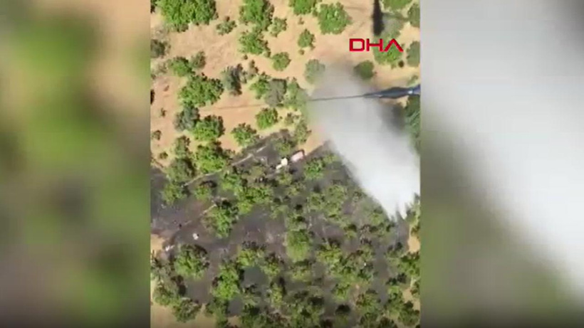 Yemek ısıtmak için ateş yaktılar: Bahçe küle döndü