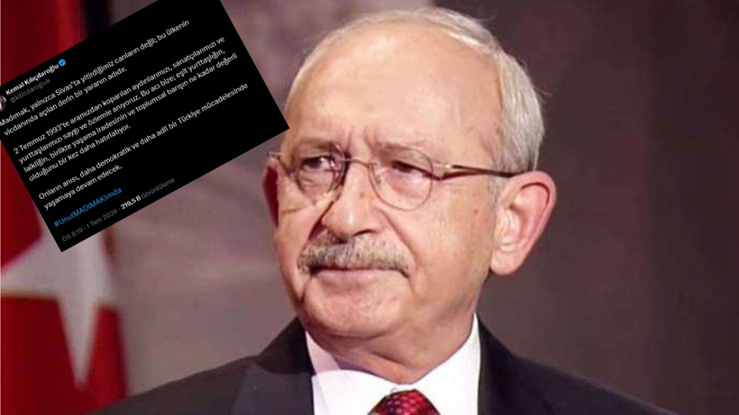 Kılıçdaroğlu 13 yılda bir kere bile gitmediği Madımak anması için bu sene de mesaj paylaştı