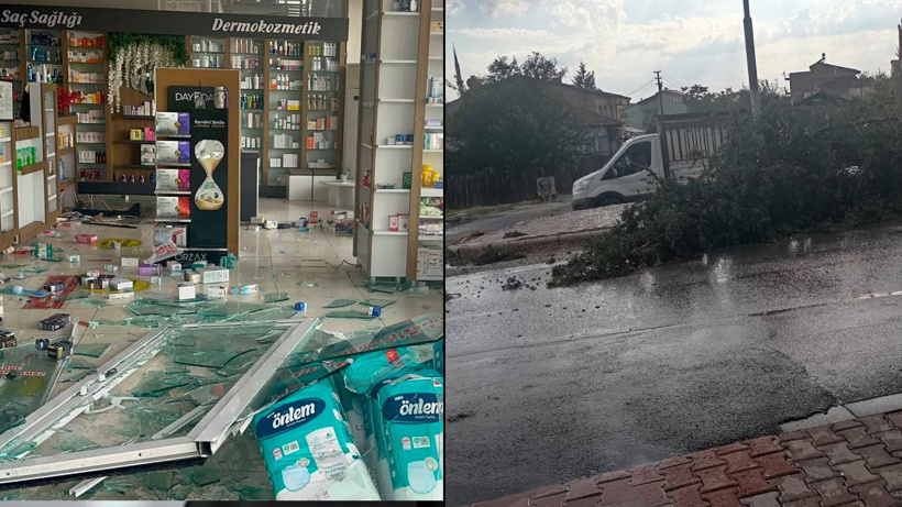 Felaket dakikalar yaşandı: 5 dakikalık fırtına koca kenti savaş alanına çevirdi!
