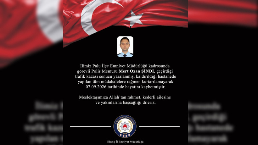 Elazığ’dan yürek yakan haber geldi: Trafik kazasında polis memuru hayatını kaybetti