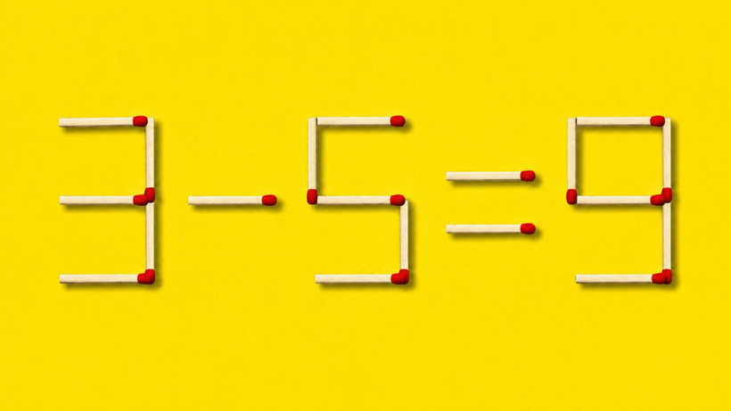 İki kibrit çöpünü yer değiştirin! Matematik denklemi çözün