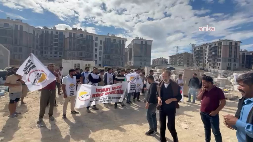 3 aydır ücretleri verilmiyor: Emlak Konut GYO şantiyesinde işçiler eylem başlattı