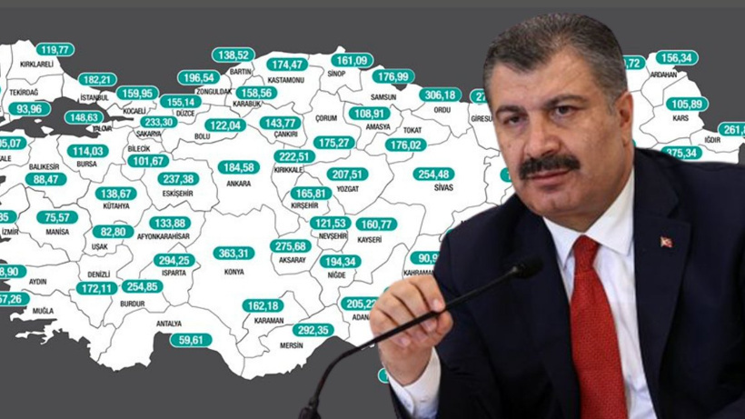 Bakan Koca, illere göre haftalık Covid-19 vaka sayılarını açıkladı