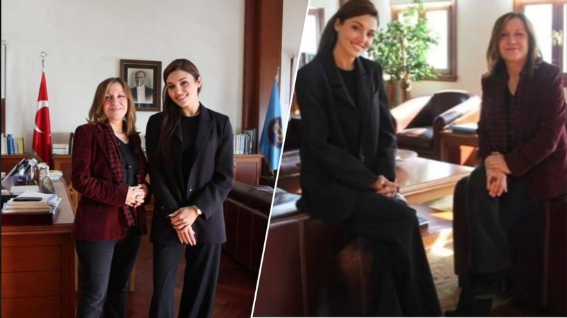 Hande Inceoglu Hande Erçel Okula Döndü! Rektör Handan İnci ile Pozu Olay Oldu!