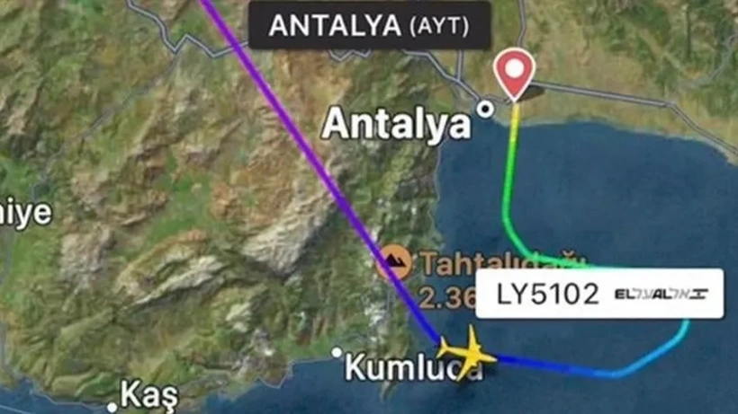 İsrail Uçağı Türkiye'ye Acil İniş Yaptı