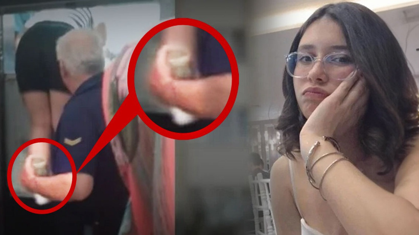 Akılalmaz görüntü: Bir elinde termosu tutmuş