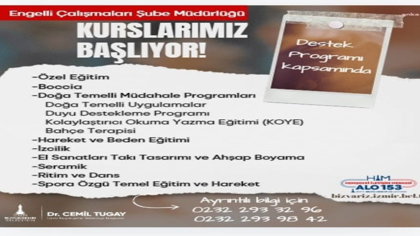 İzmir'de engelli yurttaşlar için kurs zamanı 'Kayıtlar başladı'