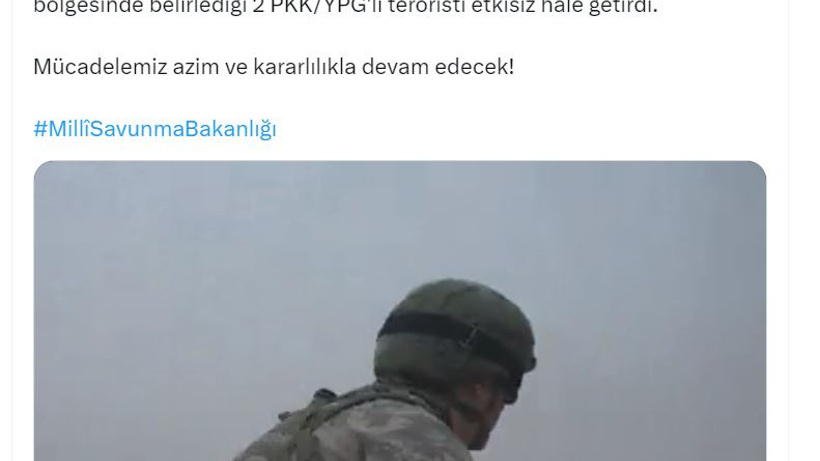 MSB: 2 terörist etkisiz hale getirildi