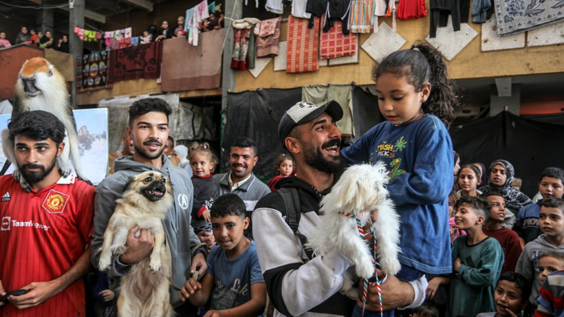 Dünya'nın masum yüzü çocuklar ve hayvanlar Gazze'de yüzleri güldürdü