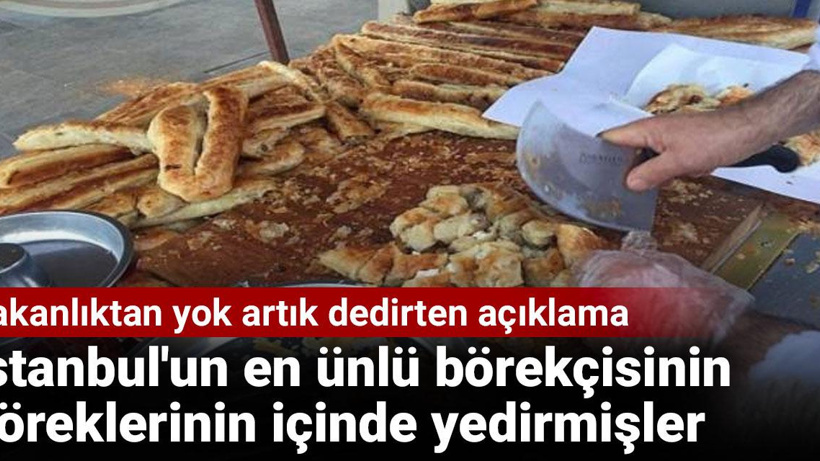 İstanbul'un en ünlü börekçisinin böreklerinin içinde yedirmişler. Bakanlıktan yok artık dedirten açıklama