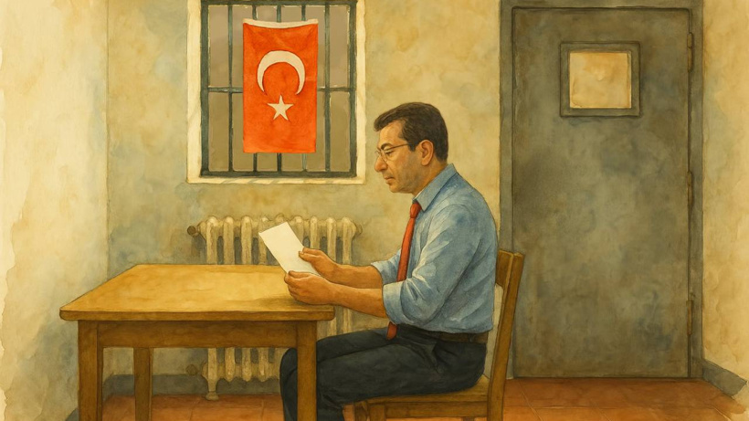 İmamoğlu cezaevindeki odasını çizdi