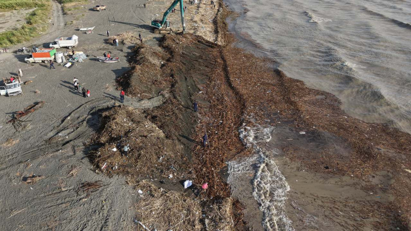 Hatay'da deniz çamura bulandı! Vatandaş sahile odun toplamaya koştu - Resim : 1