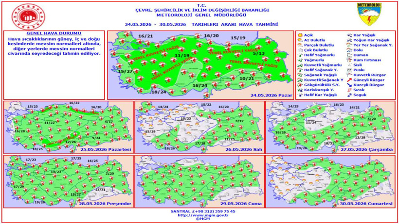 Sağanak kuvvetli yağıp dinecek sonra geri gelecek: Meteoroloji gün gün saat saat açıkladı - Resim : 10