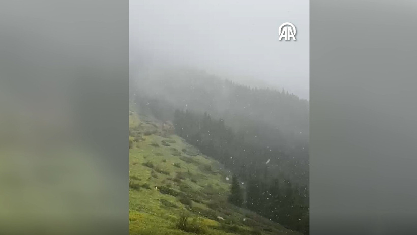 Kastamonu'da yaylalara lapa lapa kar yağdı - Resim : 2