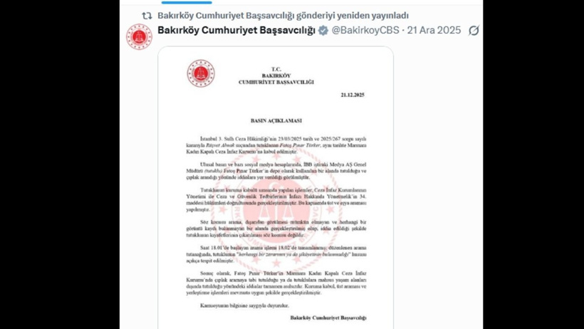 Başsavcılıktan Pınar Türker’in 'çıplak arama' beyanına 2025 tarihli açıklama - Resim : 4
