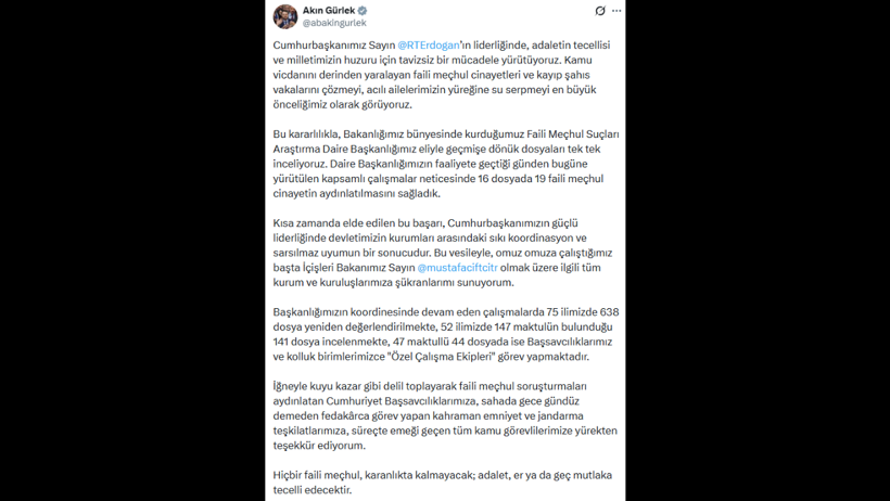 Bakan Gürlek duyurdu: 19 faili meçhul cinayet aydınlatıldı - Resim : 3