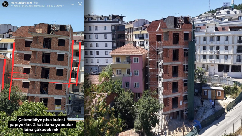 Çekmeköy'de Pisa kulesi gibi yatan binanın akıbeti belli oldu: Başkan bizzat açıkladı - Resim : 1