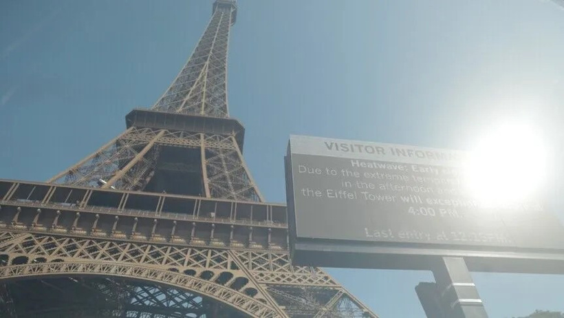 Paris'te aşırı sıcaklar hayatı durdurdu: Eyfel Kulesi'nden turistlere kötü haber - Resim : 1