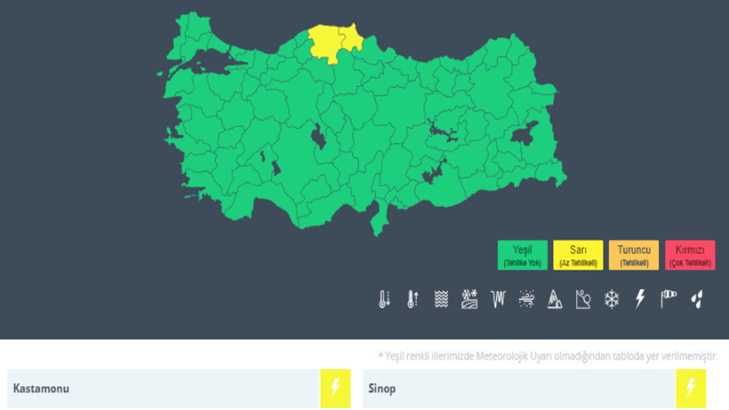 Meteoroloji kuvvetli yağış ve kuvvetli rüzgar uyarısı yaptı: Sarı kodla 2 ili uyardı - Resim : 1