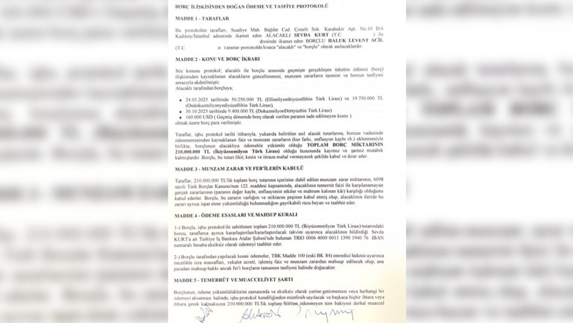 "Haluk Levent beni evlenme vaadiyle kandırdı" demişti: 210 milyonluk protokole imza atmış! İşte o belge - Resim : 2