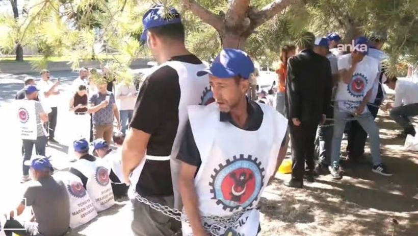 Doruk Madencilik işçilerinin eylemi sürüyor: Bu şirket bizi sosyal hizmetlere mahkum bıraktı - Resim : 1