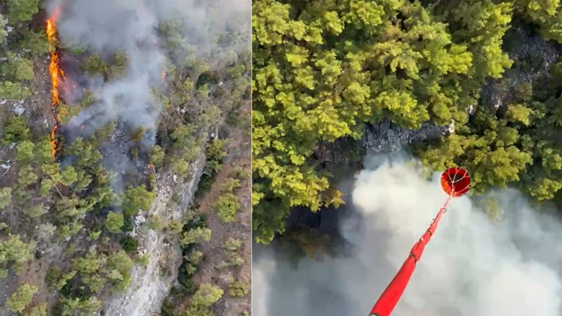 Antalya Kemer'de orman yangını: Yangın tüplerini eşek sırtında taşınanlar - Resim : 1