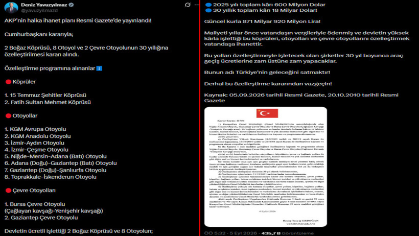 Boğaz köprüleri ve otoyollar resmen özelleştirmeye alındı - Resim : 6