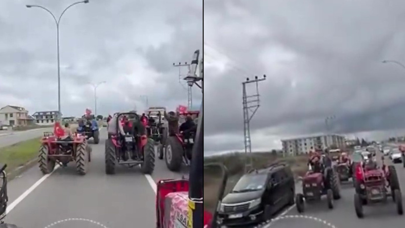 Fiyatlara isyan ettiler: Fındık üreticileri traktörlerle yollara döküldü - Resim : 1