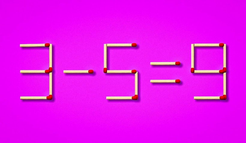 İki kibrit çöpünü yer değiştirin! Matematik denklemi çözün - Resim : 1