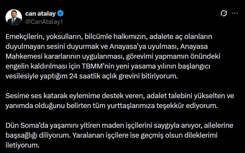 Can Atalay'dan başlattığı açlık grevi hakkında yeni açıklama - Resim : 1
