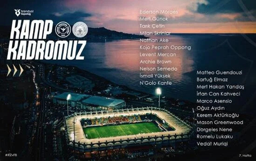 Fenerbahçe Rizespor kamp kadrosunu açıkladı: Asensio ve Mert Hakan kararı! - Resim : 2