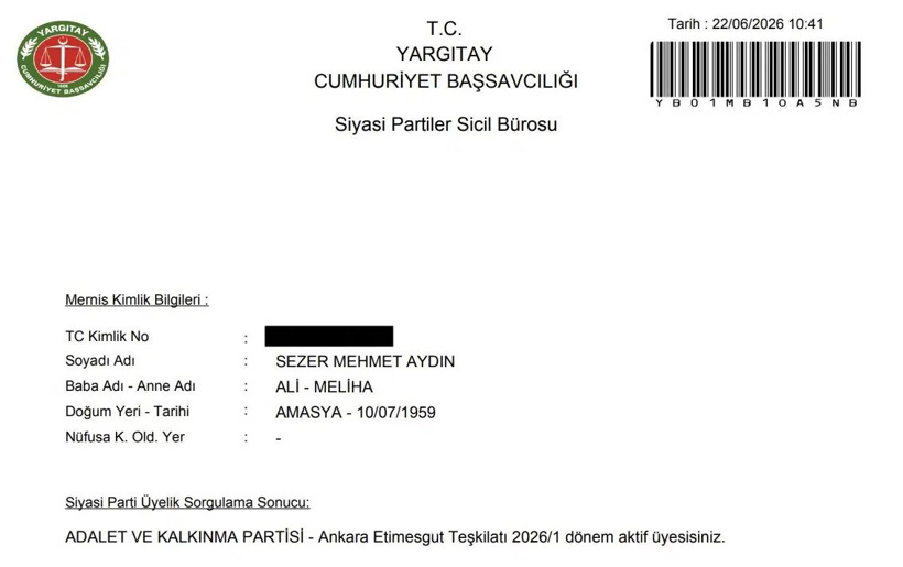 AKP'de sahte üyelik skandalı: Sildirdiği halde ikinci kez üye yapıldı! - Resim : 1