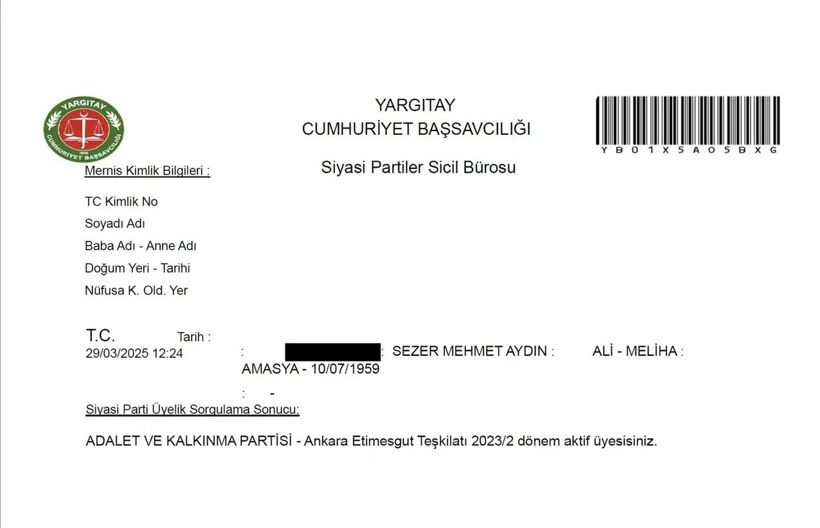 AKP'de sahte üyelik skandalı: Sildirdiği halde ikinci kez üye yapıldı! - Resim : 1