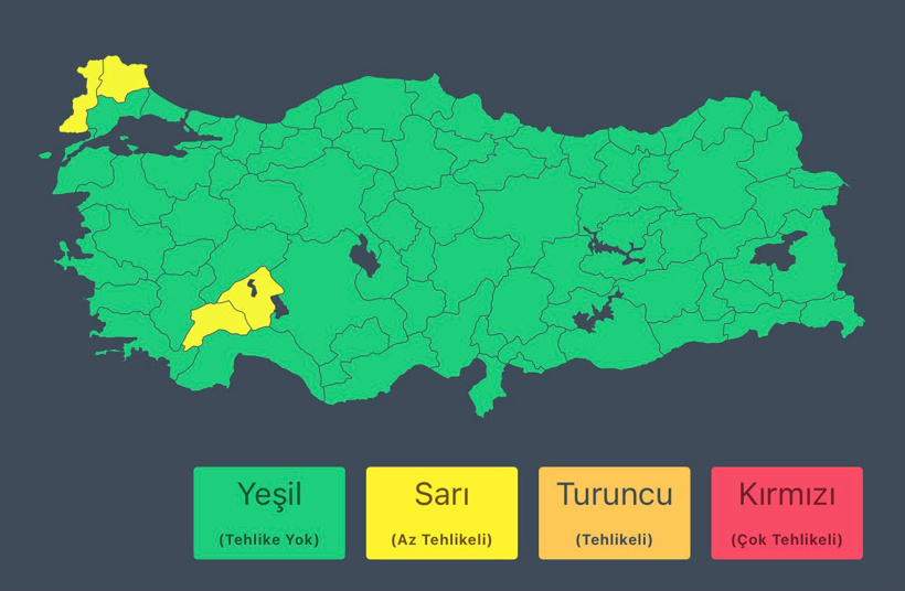 İçişleri Bakanlığı’ndan 4 şehir için kuvvetli yağış uyarısı - Resim : 1