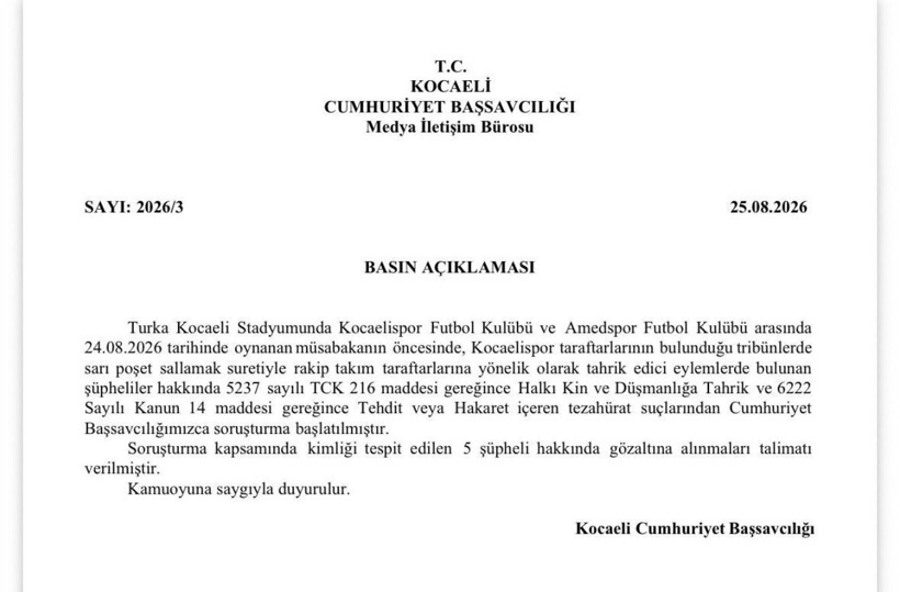 Son dakika | Kocaelispor - Amedspor maçında sarı torba sallayanlara gözaltı kararı - Resim : 2