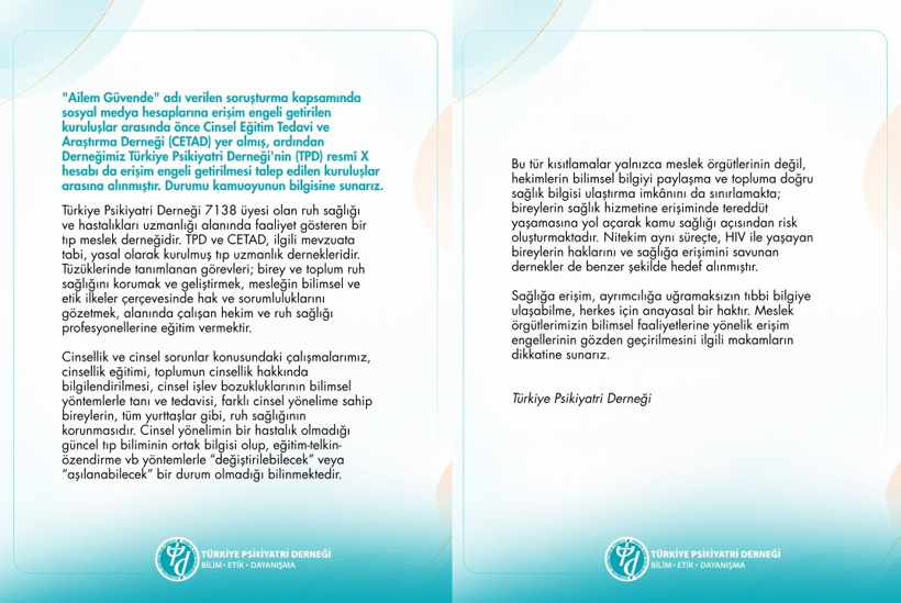Sansür dalgası Türkiye Psikiyatri Derneği'ni de vurdu: Sosyal medya hesabına erişim engeli - Resim : 2